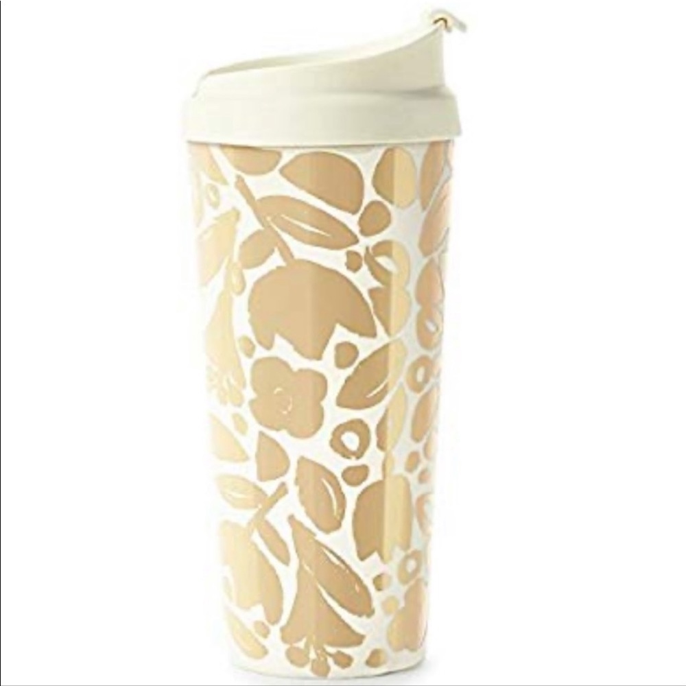 Kate Spade Graphic Golden Floral Thermal 16oz. Mug.